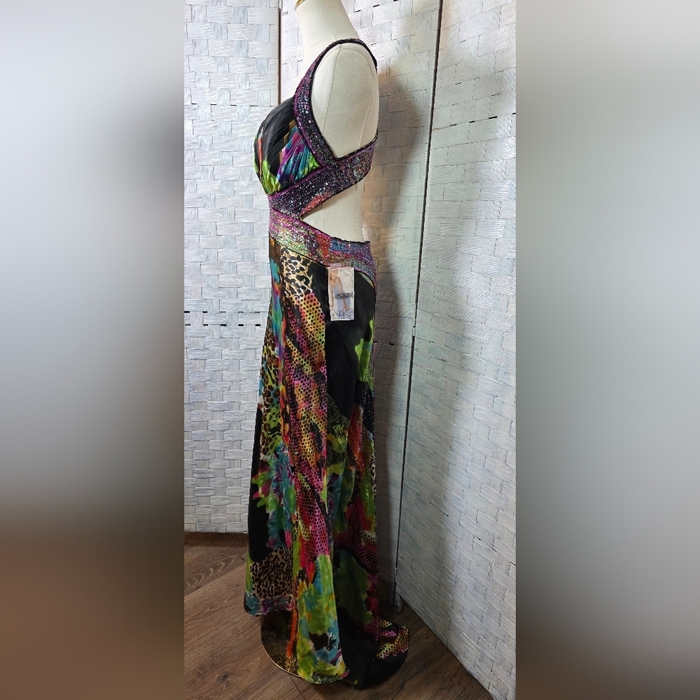 90's NIKI LAVIS Multi-Color Gown - Picture 3 of 9